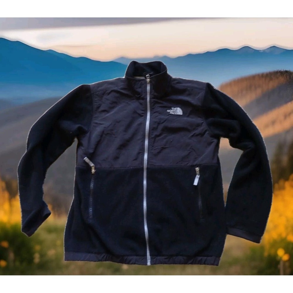 The North Face Denali Fleece Jacket Boys XL 18/20 Black Excellent Full‎ Zip